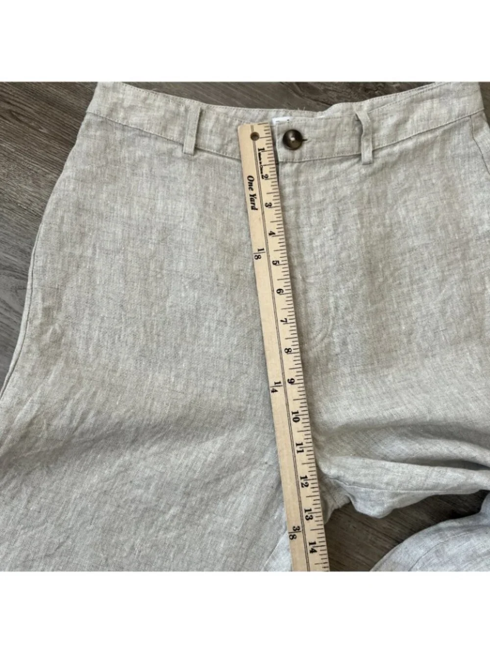 Reformation Freddie Straight Leg Linen Pants Womens 4 Natural Full‎ Length